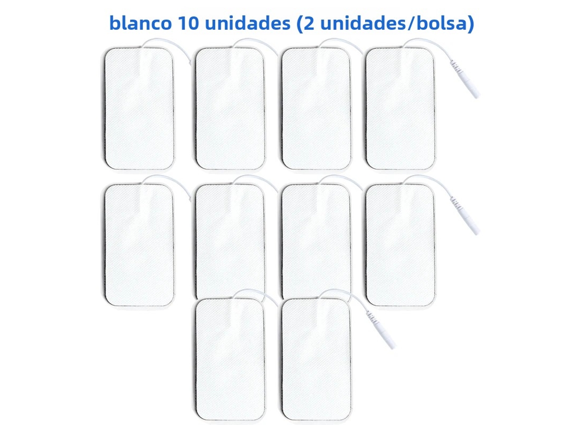 (10 Piezas Blancas, 5x9cm) Parches De Electrodos No Tejidos, 5x9cm, Con Conector De 2mm