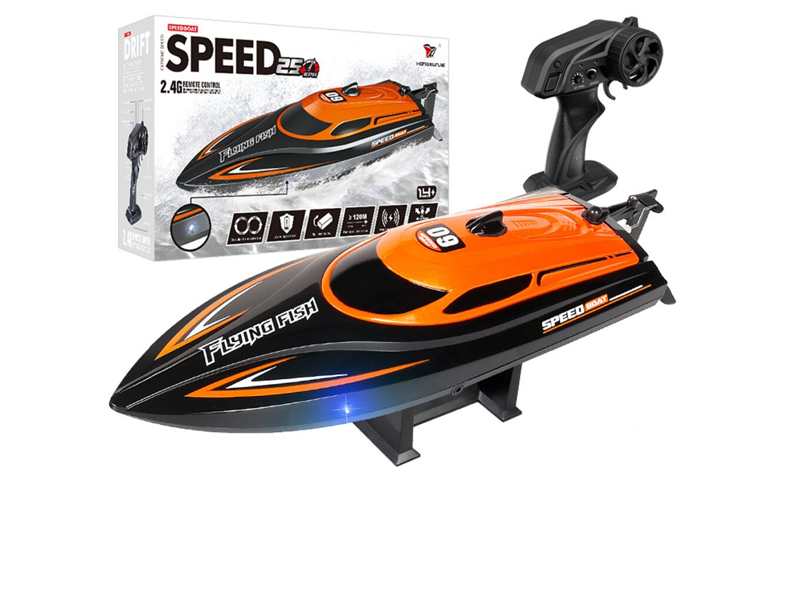 Naranjahxjrc Hj812 Lancha Rc 2.4g 4ch Alta Velocidad Led Impermeable 25km/h Lagos Piscinas Juguetes