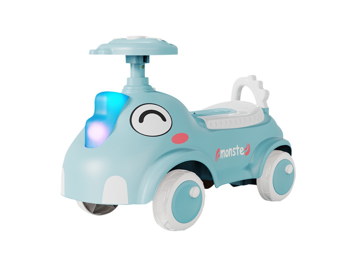 Coche de equilibrio de 4 ruedas Beunik para niños (edad mínima 1 año, azul)