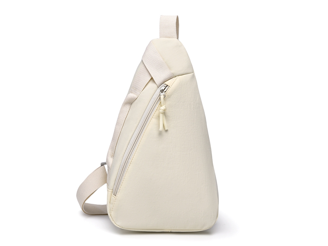 (Blanco roto) Elegante y ligero bolso de pecho de estilo japonés con forma de lágrima, ideal para viajes y deportes.