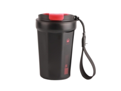 Taza Térmica Portátil De Acero Inoxidable De 390 Ml, Mantiene El Café Caliente O Frío, Ideal Para Acampar O Para La Oficina, Color Negro.