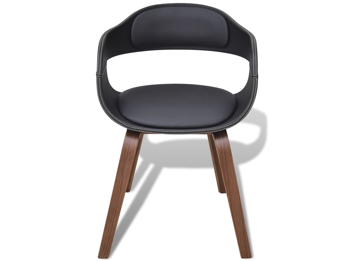 Maison Exclusive - Sillas De Comedor 4 Uds Madera Curvada Cuero Sintético Negro