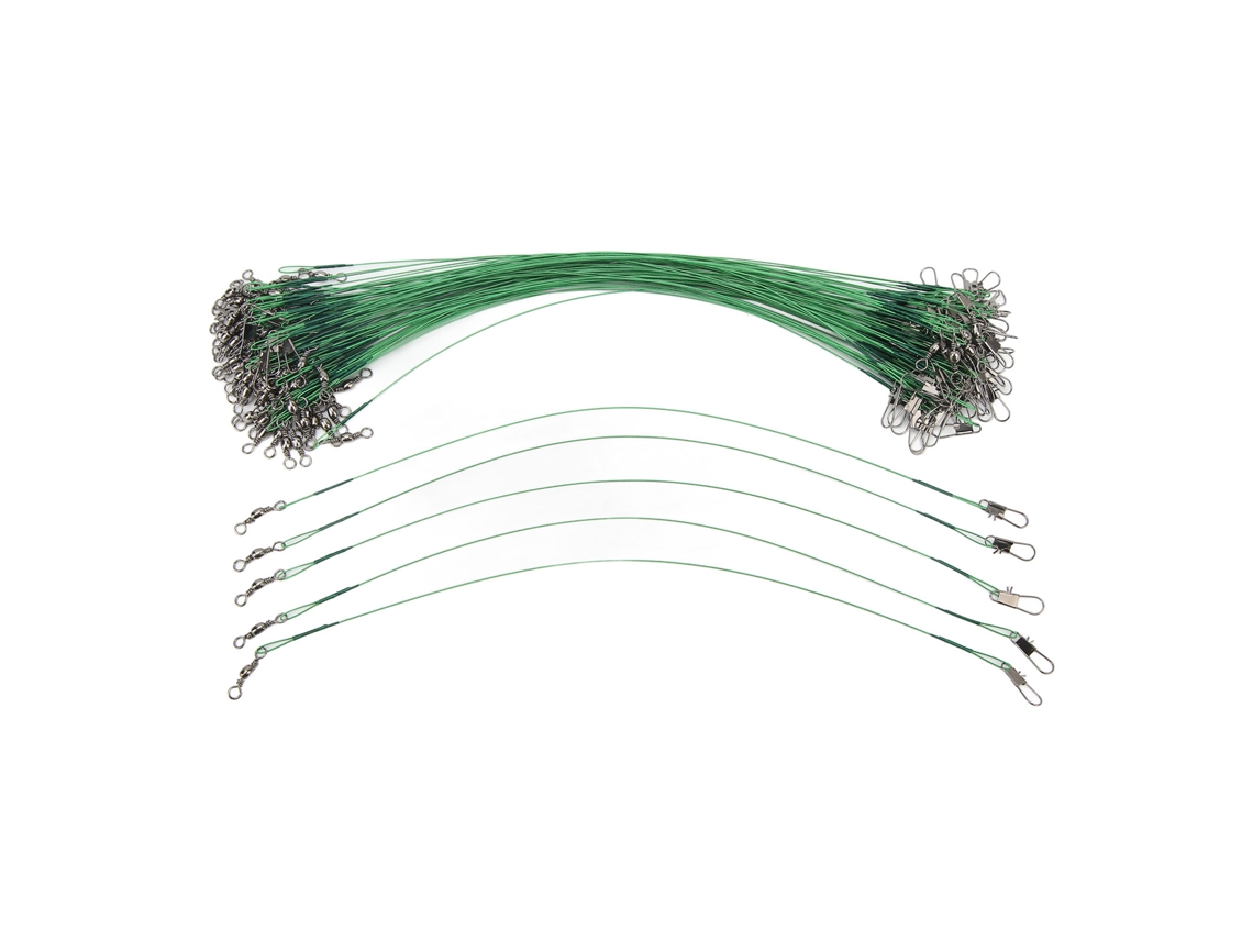 Danu26-100 Piezas De Cables De Pesca Con Mosquetones Antirrobo De Acero Resistente A La Corrosión Para Agua Salada 25cm/9.8in