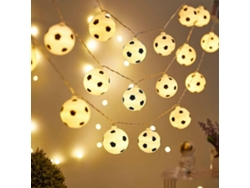 Rebe-luces De Cadena Decorativas De Fútbol Para Copa Mundial 2022, 3m 20 Balones, Impermeable Ip65, Interior Y Exterior, Luz Blanca Cálida