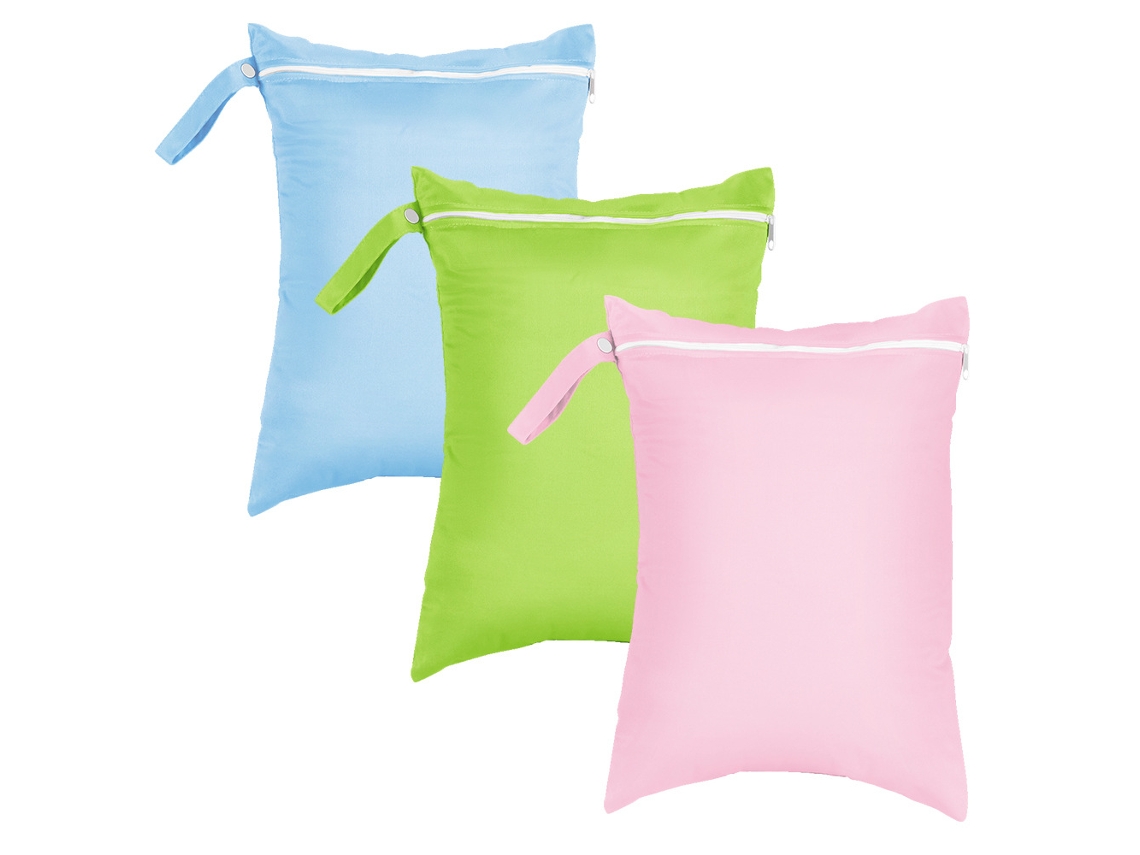 Bolsas Impermeáveis, Pacote de 3, 40 X 30 Cm, com Zíper ZYBLSSBB (rosa, Azul, Verde)