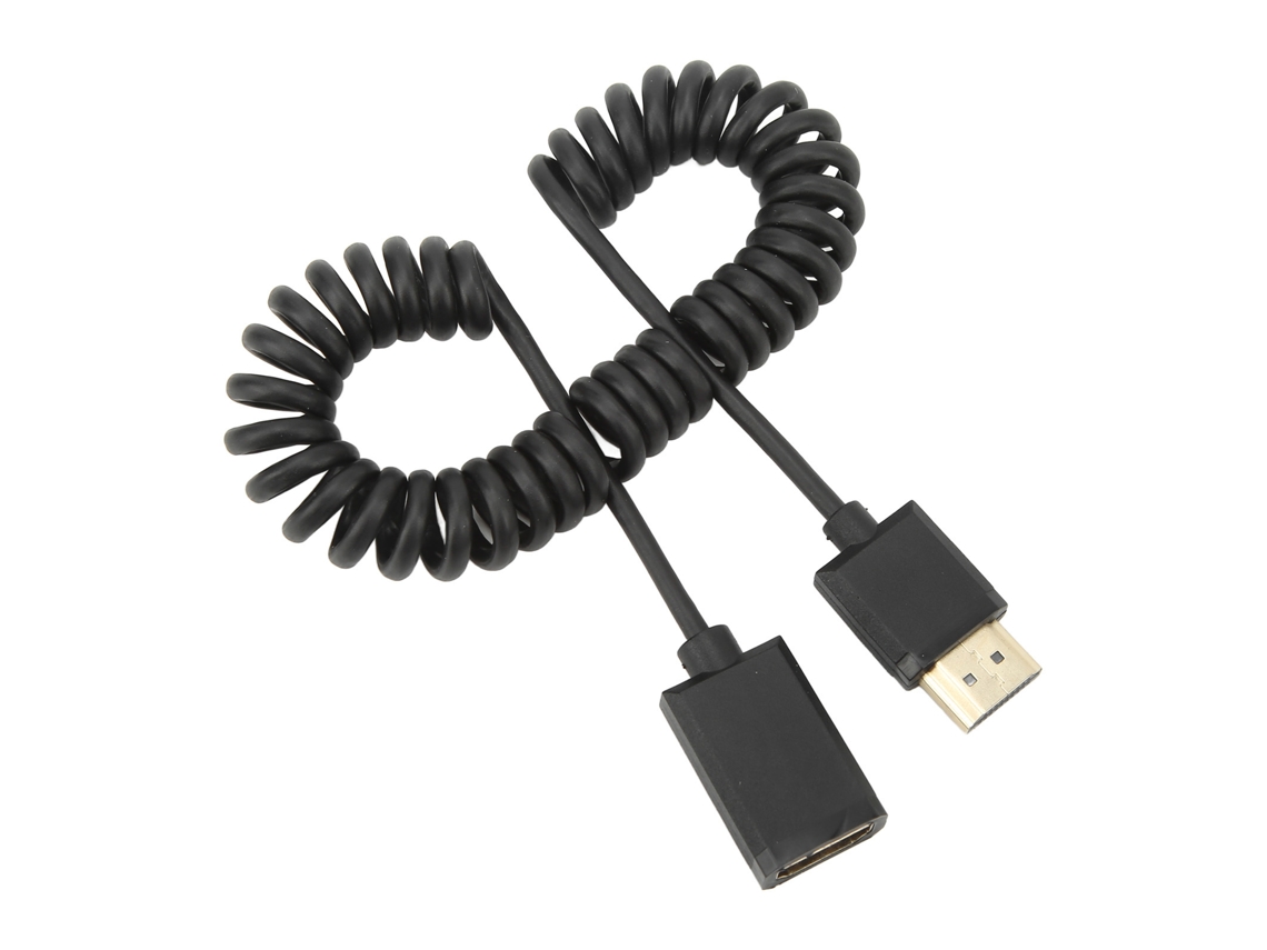 Cable de extensión HDMI macho a hembra en espiral con salida multimedia de alta definición 4K a 60 Hz.