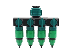 Grifo de Riego de Jardín de 4 Vías Divisor de Manguera Bb-5140E-1 Verde
