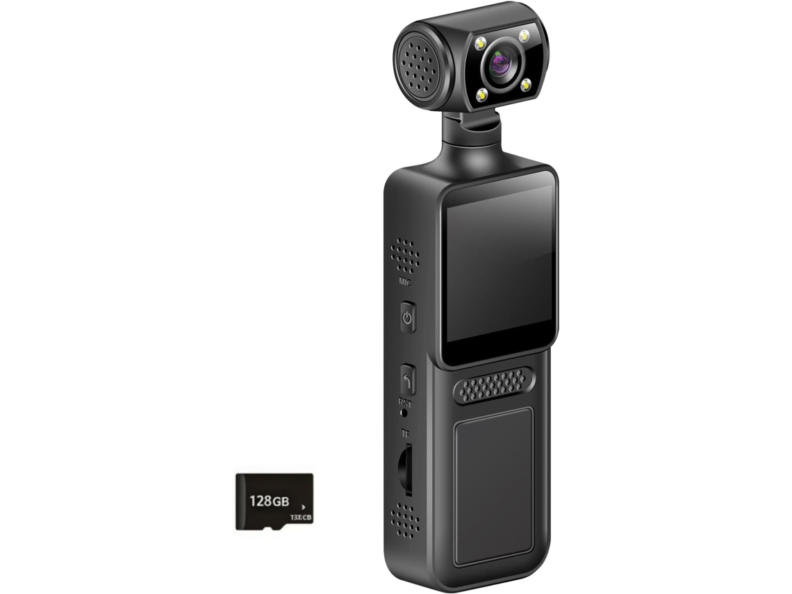 Cámara 4k, Cuerpo Compacto, Lente Giratoria De 180 Grados, Ideal Para Deportes Y Acción.