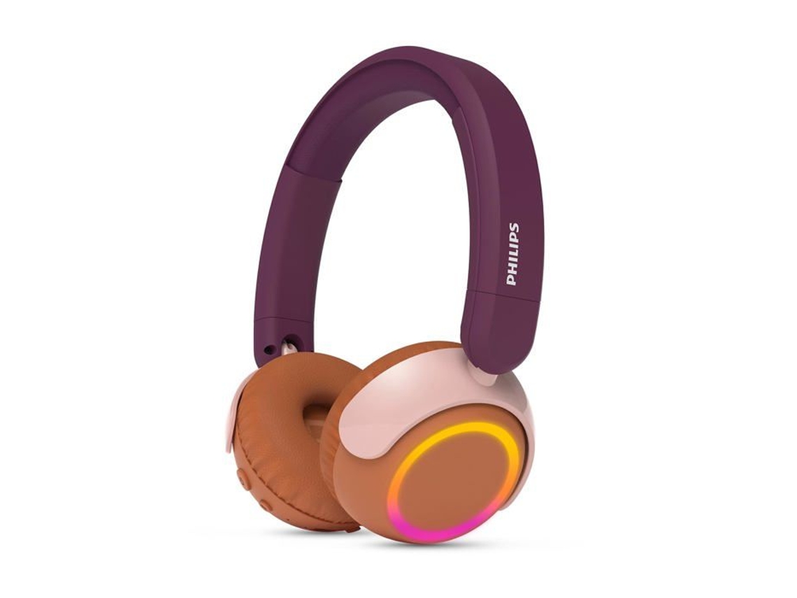 Auriculares para niños Philips serie 4200 con volumen limitado y uso compartido de audio, violeta y magenta