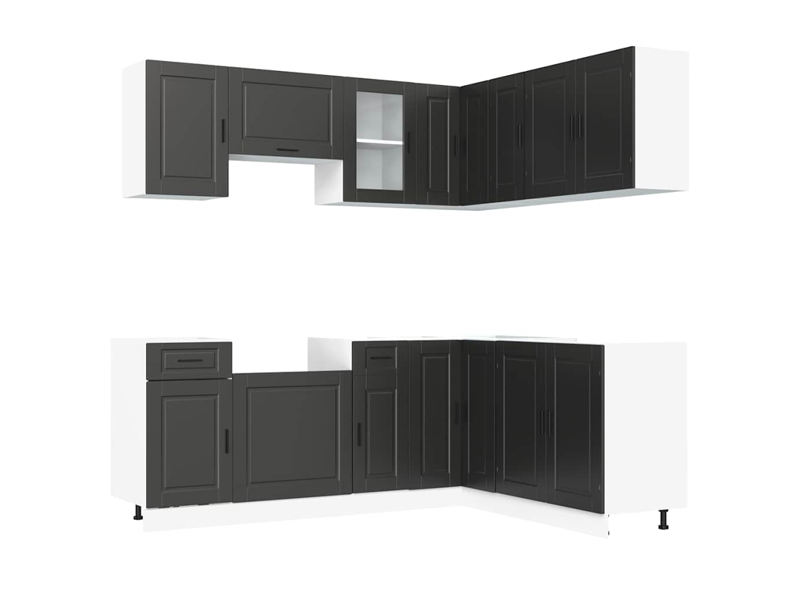 Conjunto de gabinetes de cocina Porto Black de 11 piezas EXCLUSIVO DE LA CASA