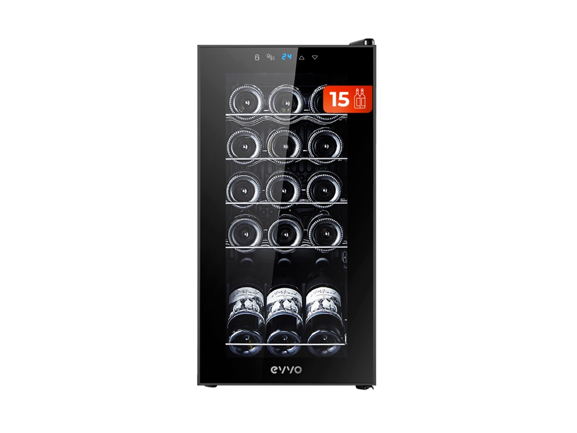 Evvo Vinoteca Para 15 Botellas Vt15, Termoeléctrico, Compresor, 5-18ºc Regulable, 41 Db, Pantalla Táctil, Diplay Led, Luz Interior