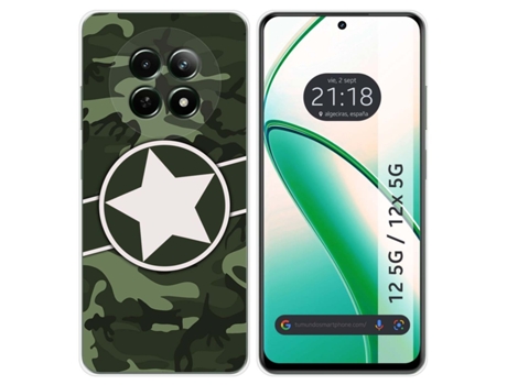 Funda Diseño Camuflaje para Realme 12 5G 12X 5G TUMUNDOSMARTPHONE Silicona Multicolor