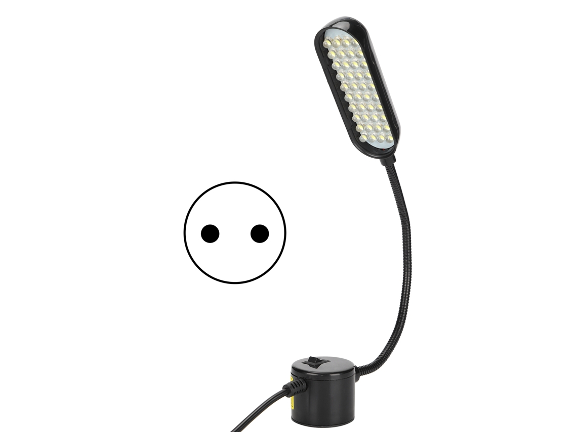 Lámpara LED de bajo consumo para máquina de coser 2026 con manguera ajustable de 360° y enchufe magnético.