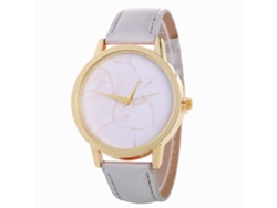 Reloj De Pulsera De Cuero Con Textura De Mármol Coreana Moda Zhoulianfa (gris)