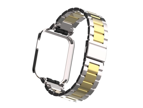 Correa de reloj inteligente para Xiaomi Mi Watch Lite / Redmi Watch Correa de metal de tres cuentas (Plata + Oro)