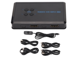Conmutador Kvm Interfaz Multimedia De Alta Definición 4k 2.0 Para 4 Dispositivos