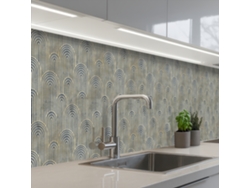 Salpicaderos De Cocina Lazo - Oro - Azul 500x60 Cm