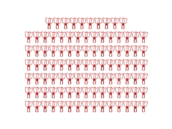 100 Clips Metálicos Pequeños Con Forma De Oso, De Agarre Fuerte Para Documentos - Rojo