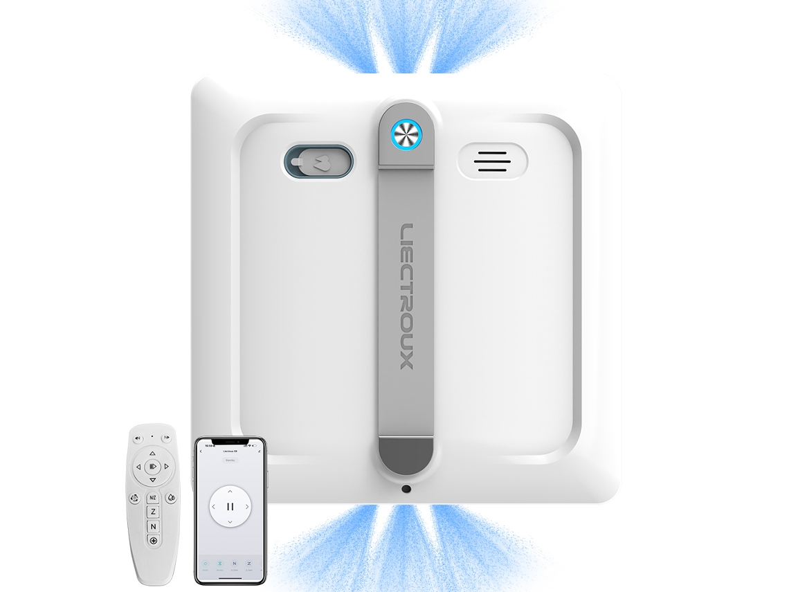 Robot limpiacristales automático Liectroux S9, 9000pa, succión, rodillos dobles, pulverización de 6 direcciones, navegación inteligente, aplicación y control remoto.