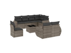 Maison Exclusive - Conjunto De Sofá De Jardín De 9 Piezas Con Cojines, Poliratán Gris