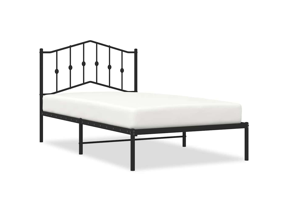 Maison Exclusive - Estructura Cama Sin Colchón Con Cabecero Metal Negro 100x190 Cm