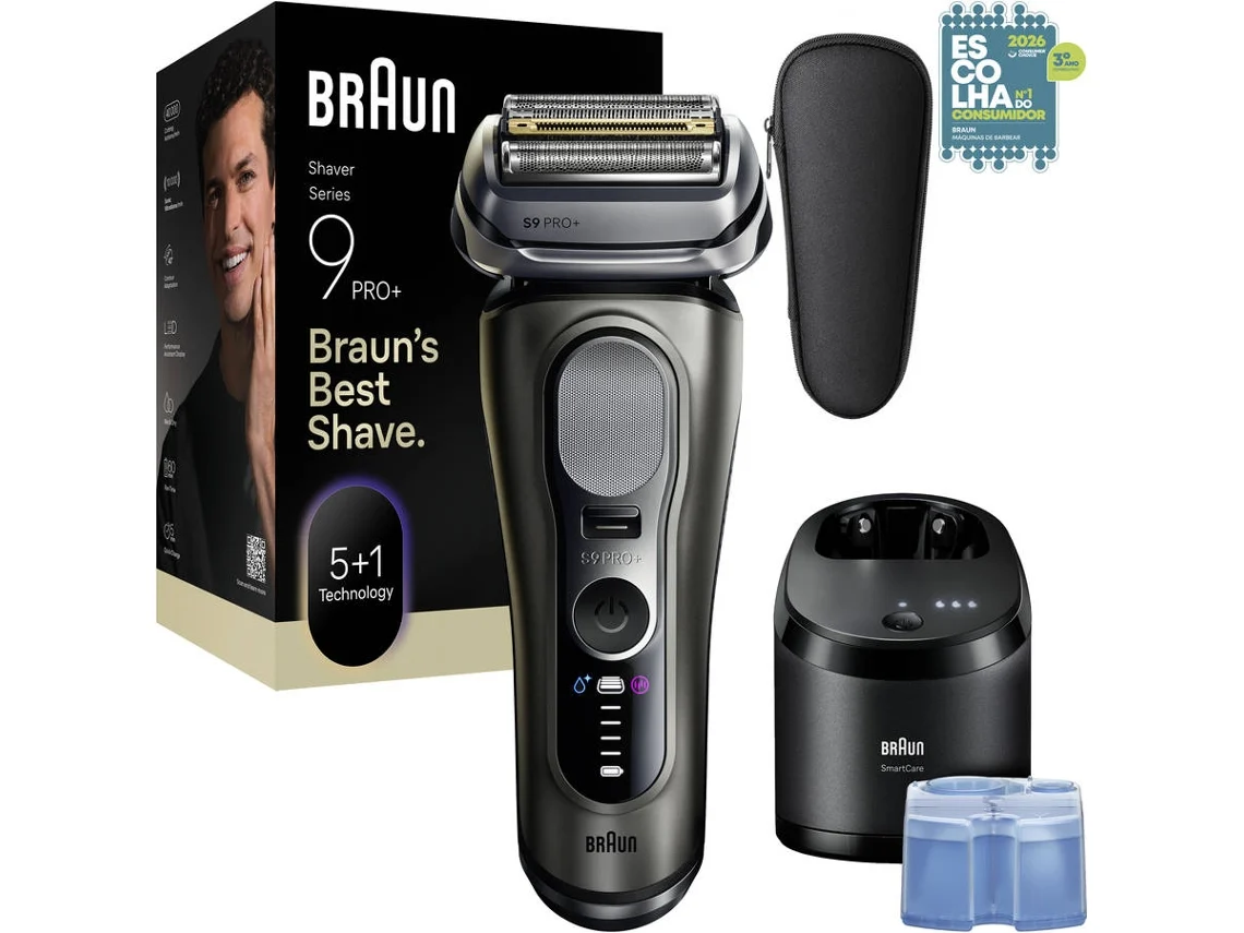 Máquina de Afeitar BRAUN Series 9 PRO+ 9655CC (Autonomía 60 min - Recargable)