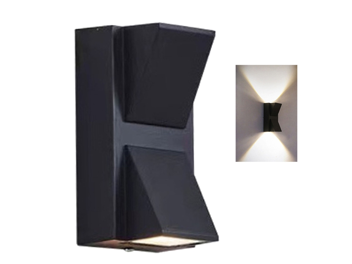 2026-lámpara De Pared Exterior De Plástico Con Dos Cabezas Y Sconces Arriba Y Abajo Luz Blanca 6000k Para Porche Y Patio