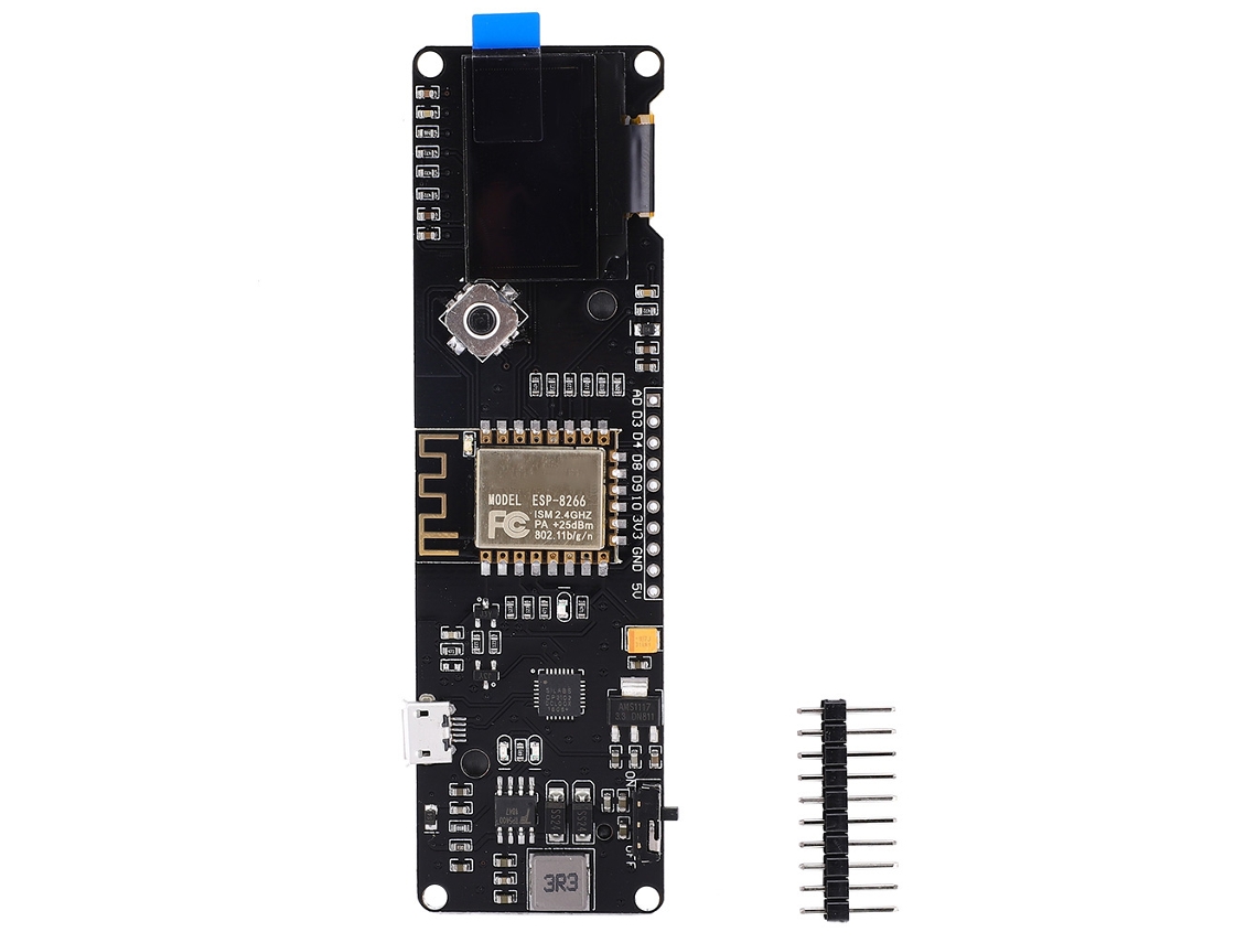 Placa De Desarrollo 0.96in Oled 8266 12f Con Base De Batería 18650 Y Usb Micro