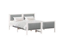Maison Exclusive - Estructura De Cama Con Cabecera Y Gris Claro 160 X 200 Cm