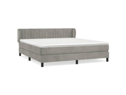Maison Exclusive - Cama Box Spring Con Colchón Terciopelo Gris Claro 180x200 Cm