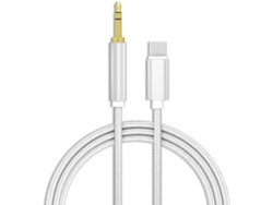 Cable Auxiliar Usb-c Para Coche - Cable Auxiliar De Audio Usb-c A Conector De Auriculares - 3,5 Mm - 1 Metro - Plateado