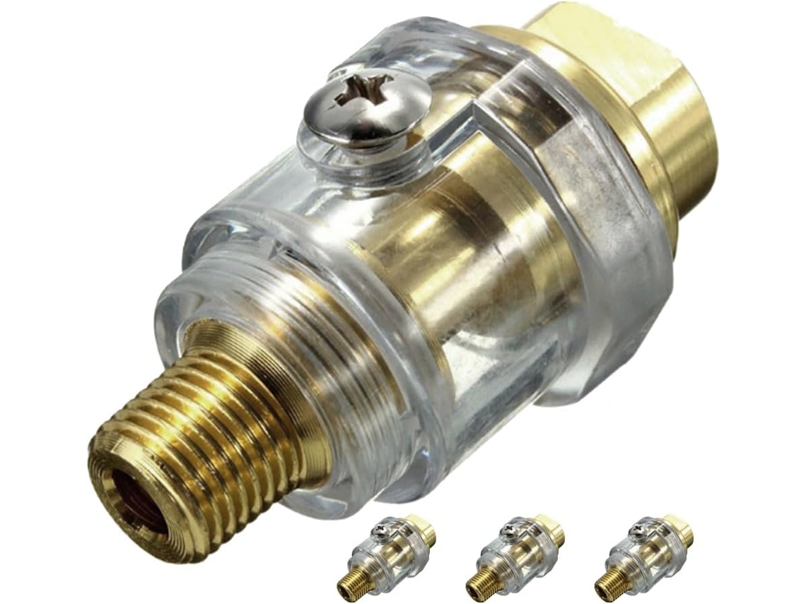 Lubricador Neumático Industrial Compacto De 1/4", Impermeable Para Herramientas, Juego 4...