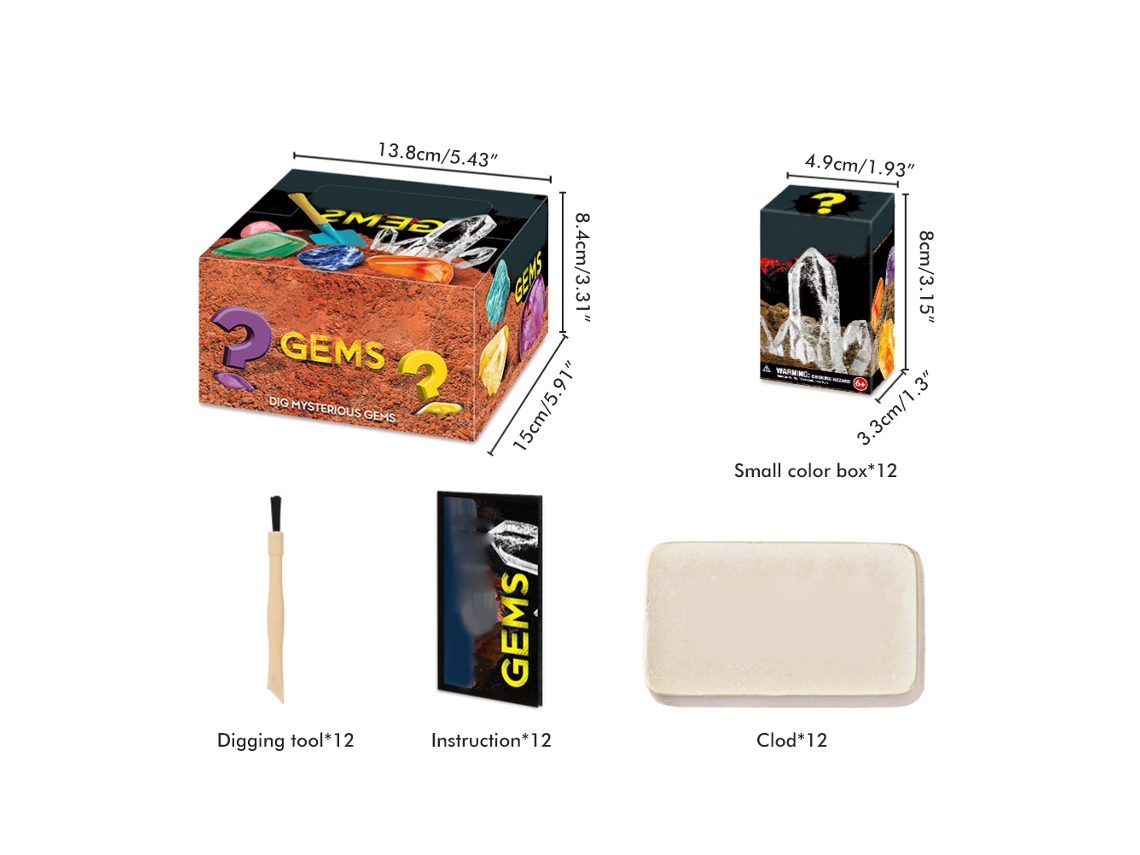 Juego de excavación geológica de 12 piezas - Juguete para niños