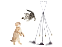 Juguete Automático Para Gatos Con Cordón Elástico Ajustable, Para Colgar En Puertas Y Ventanas. Juguete Con Forma De Ratón Para Que Los Gatos Jueguen Solos.