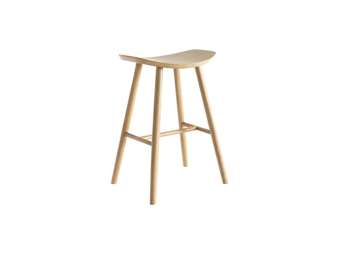 Banco de bar de madeira clara 65 cm Demory MILIBOO