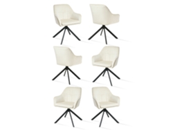 Sillas De Comedor Goeurvant 1437(pack De 6, Marfil, Terciopelo)