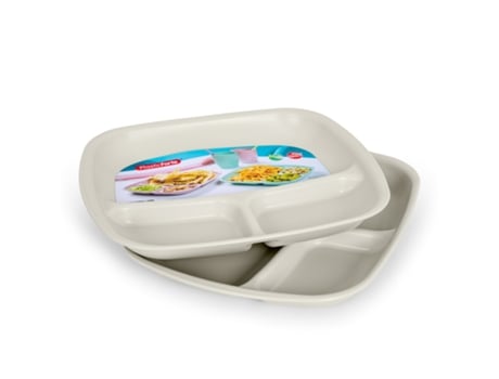 Juego de 2 Bandejas PLASTIC FORTE (Beige)