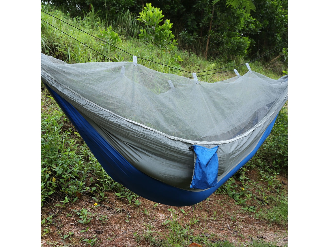 Hamaca de camping con mosquitera, gris zafiro