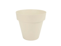 PLASTIKEN TES - Maceta Redonda Clásica Diámetro 26 cm Capacidad 75L Ecru