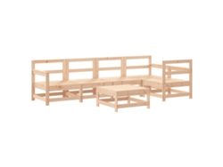Conjunto 6 Juego de muebles de jardín VIDAXL madera maciza de pino (66 x 62 x 70.5 cm)