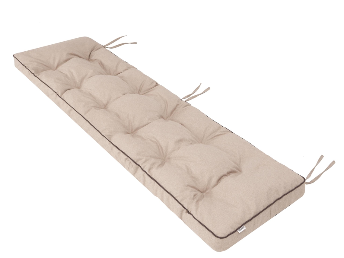 Cojín para banco de jardín con cojín grueso para uso en exteriores. Largo: 120cm, ancho: 40cm - Beige SALES CORE