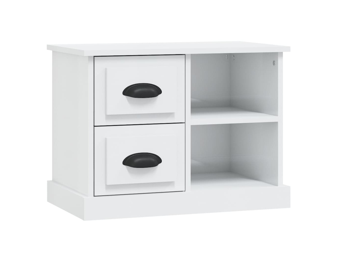 Mesita de noche 60x35,5x45 cm Blanco Brillo MAISON EXCLUSIVE