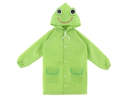 Traje impermeable para niños con colorido diseño de animales de dibujos animados, ecológico para niños, verde