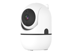Cámara de seguridad inalámbrica Wifi 1080p con visión nocturna y rotación para uso doméstico.