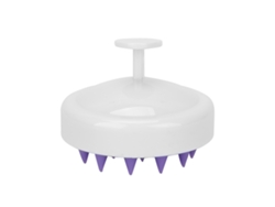 Cepillo De Cabeza Suave Con Cerdas De Silicona Para Masajear Y Exfoliar El Cuero Cabelludo En La Ducha - Blanco Morado