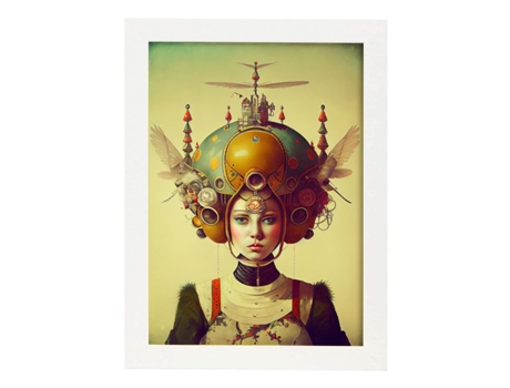 NACNIC Poster Alas En Estilo Surrealismo Cinematográfico Ilustraciones Y Grabados De Historieta Abstracta Y Artística A4 Marcos Madera