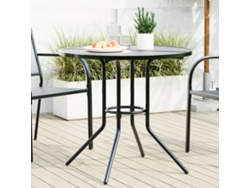 Mesa De Patio Redonda De Acero Gris Antracita Ø80x72,5 Cm