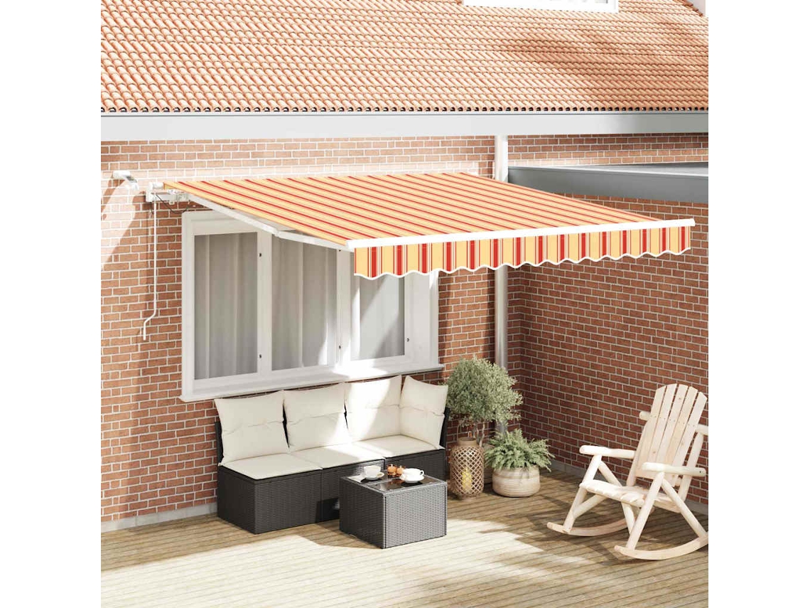 Toldo retráctil automático Vidaxl de tela amarilla