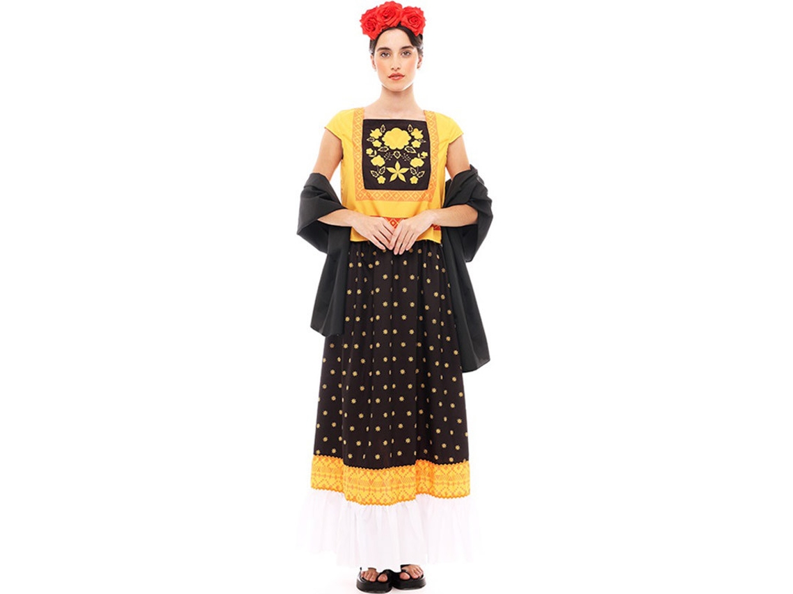 Disfraz de Mujer PARTILANDIA pintor mexicano amarillo y negro (Tam.: S)