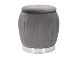 Puf/almacenaje Paris Grigio/plata Cm Ø 43x43 Mauro Ferretti